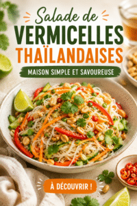 Salade de vermicelles thaïlandaise fraîche garnie de légumes colorés