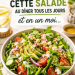 Une belle salade colorée avec des légumes frais, parfaite pour les dîners au camping.