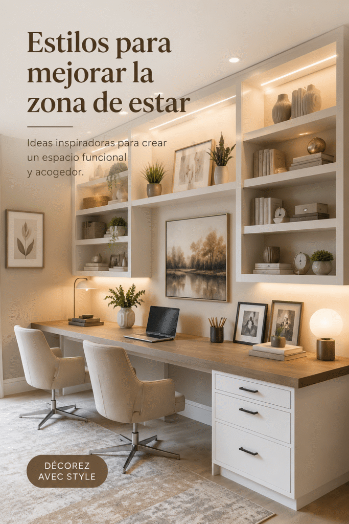 Un coin détente chaleureux avec des canapés confortables et une belle décoration.
