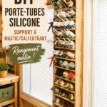 Support à tubes en silicone fait maison sur un plan de travail