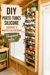 Support à tubes en silicone fait maison sur un plan de travail