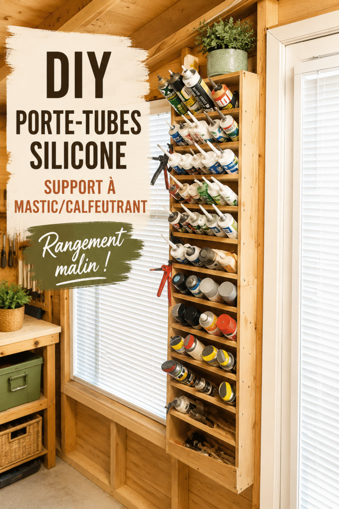 Support à tubes en silicone fait maison sur un plan de travail