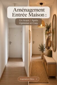 Entrée de maison optimisée avec un design accueillant et cosy