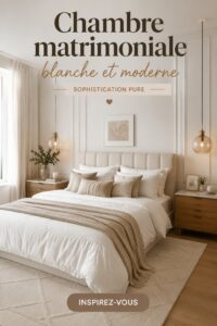 Chambre moderne et élégante décorée de blanc