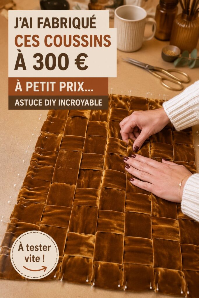 Coussins faits maison colorés disposés sur un canapé moderne
