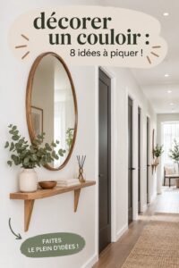 Un couloir décoré avec des couleurs vives et des tableaux modernes