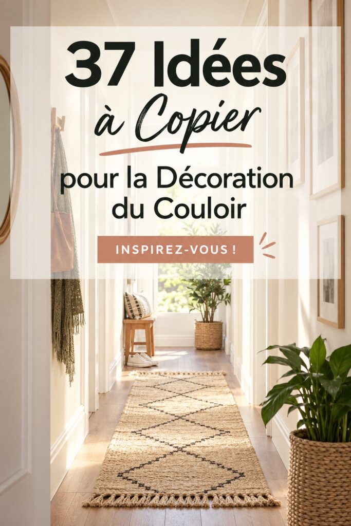 Couloir décoré avec goût et style, alliant fonctionnalité et esthétique.