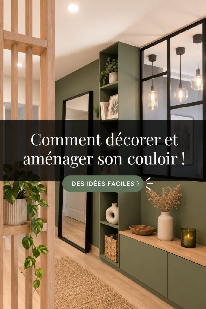 Couloir bien aménagé avec décoration simple et élégante