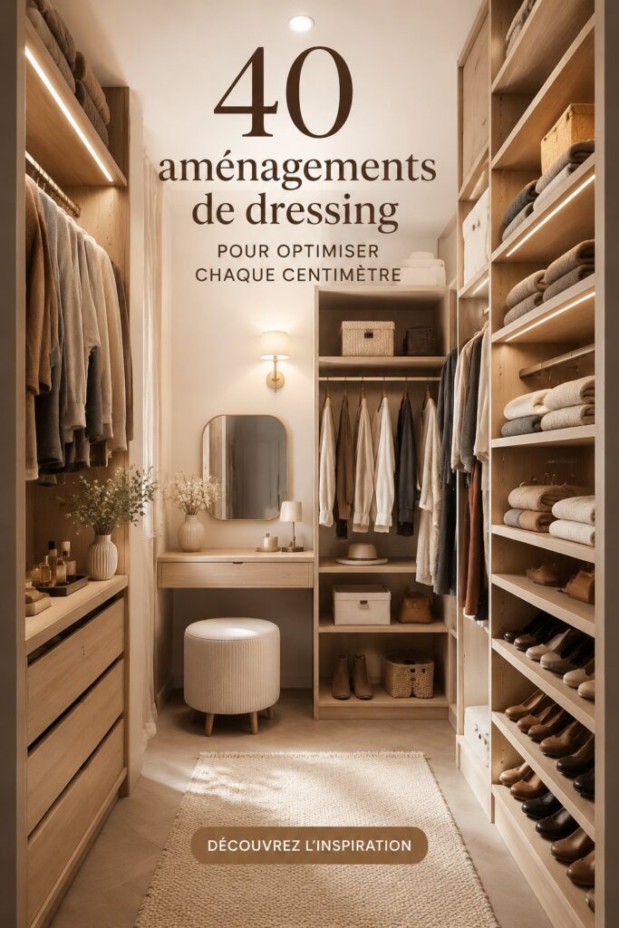 Un dressing bien optimisé avec un rangement efficace et esthétique.
