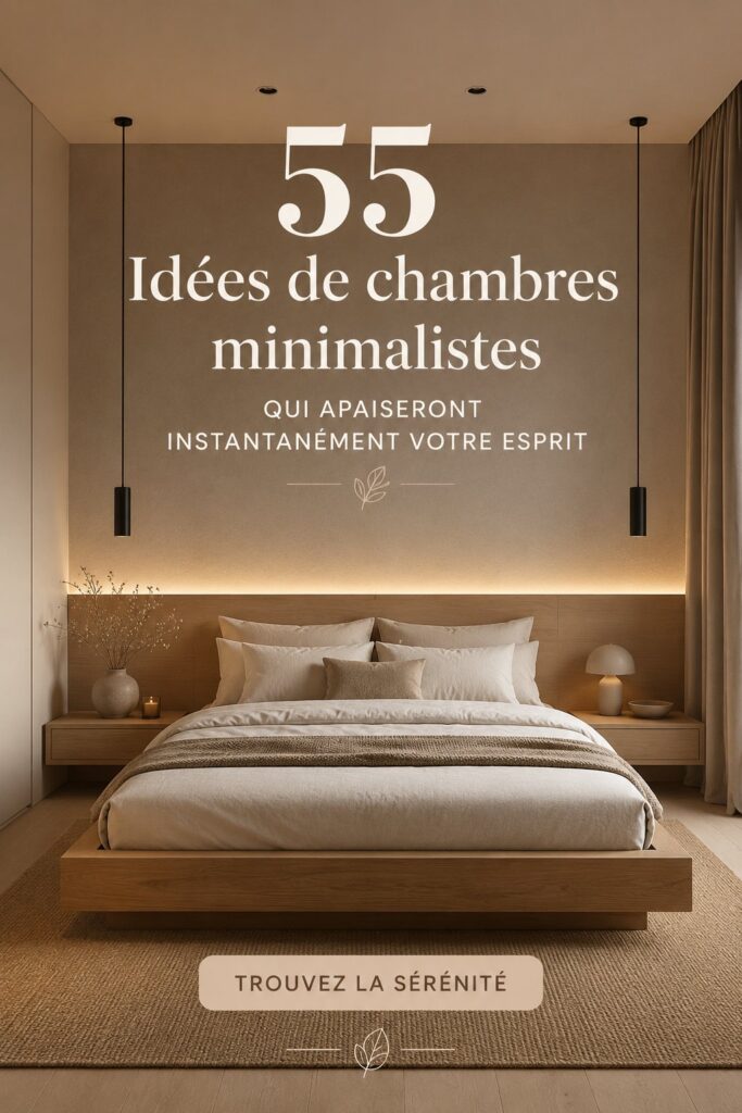 Chambre minimaliste avec décoration apaisante et design épuré.