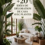 Intérieur chaleureux avec des plantes vertes décoratives disposées dans le salon