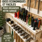 Garage bien organisé avec des étagères et des boîtes de rangement
