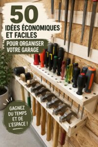 Garage bien organisé avec des étagères et des boîtes de rangement