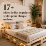 Lit en palette moderne dans une chambre cosy