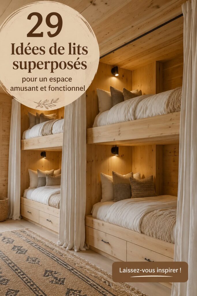 Image de lits superposés colorés et ludiques dans une chambre d'enfants.