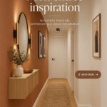 Couloir accueillant avec éléments décoratifs et fonctionnels.
