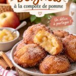 Des beignets dorés à la compote de pommes, délicieusement moelleux.