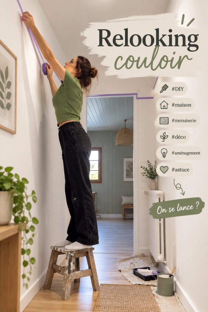 Un couloir modernisé avec des idées DIY et une ambiance accueillante.