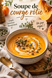 Soupe de courge rôtie avec cruouche