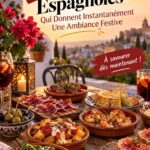 Assortiment coloré de tapas espagnoles sur une table, idéal pour un apéritif.