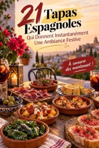 Assortiment coloré de tapas espagnoles sur une table, idéal pour un apéritif.