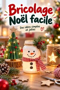 Des matériaux colorés pour un bricolage de Noël festif.