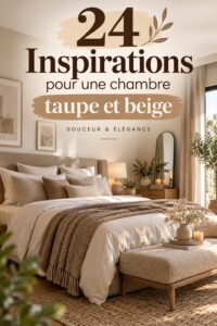 Chambre aux nuances taupe et beige avec un décor apaisant