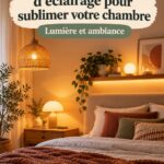 Une chambre chaleureuse avec un éclairage doux et moderne