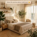 Chambre avec un lit au design scandinave élégant