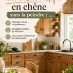 Cuisine rustique en chêne relookée avec des accessoires modernes