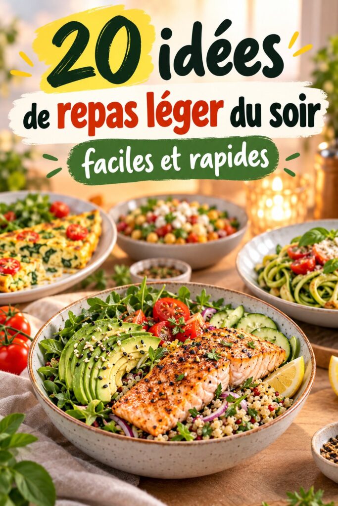 Repas léger en camping sur une table en bois avec des plats simples.